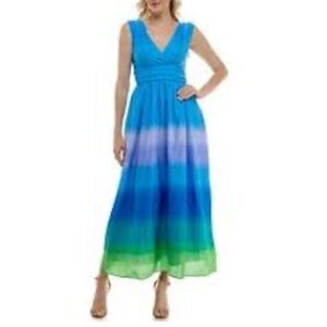 Taylor women ombré Empire Waist Dresses size large new